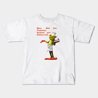 When Wife Gets Promotion - Husband Gets Kitchen Sink - Frog World Kids T-Shirt